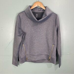 Addison Bay Everyday Pullover Gray Sz‎ XS Sweatshirt Zippers Cowl Neck